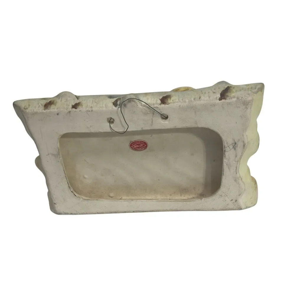 2 VTG ArtMark Japan Fish Wall Plaques 3D plaster Hand painted 6.5